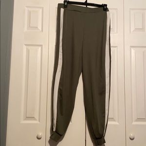 Boohoo green with white strip jogger